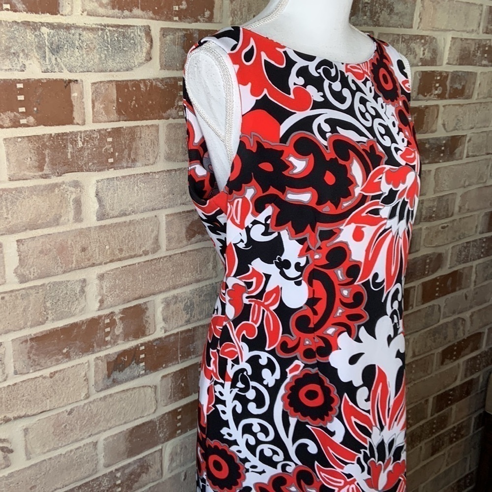 Perceptions Petite Floral Sleeveless Midi Sheath Dress Size 14P - Picture 2 of 6